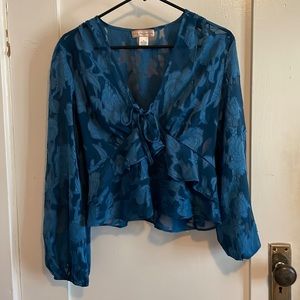 Blue long sleeve blouse